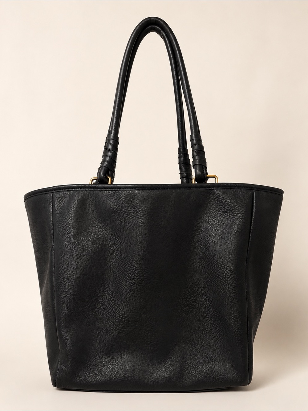 Sole Society Large Black Leather Tote